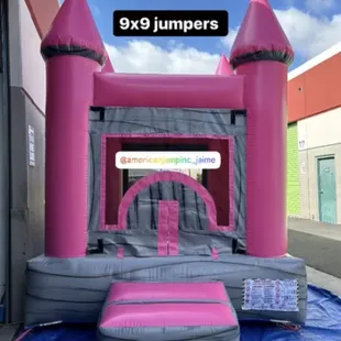 NEW INVENTORY | Have a small yard - we have a good size bouncer with 9'x9' pink/marble gray $90 + delivery fee depends on distance.