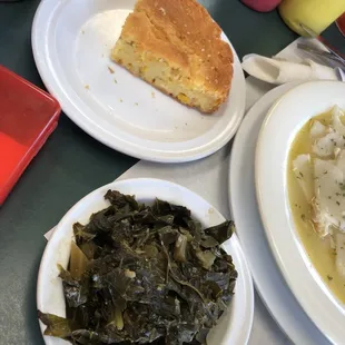 Mexican cornbread (yum!) &amp; collards