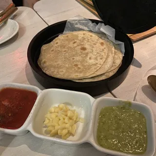 Fresh Tortillas with Honey Butter and Salsa
