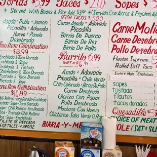 Menu on wall. Easy too! Lots of options here.