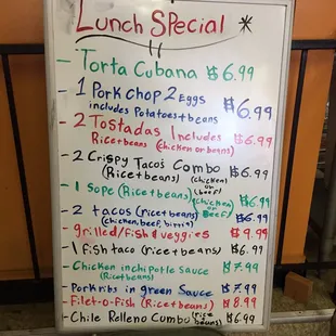 menu