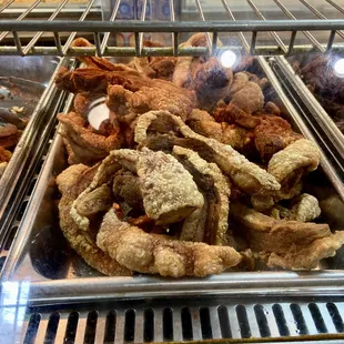 Huge chicharrones in the bakery section