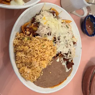 Migas with chorizo and red sauce