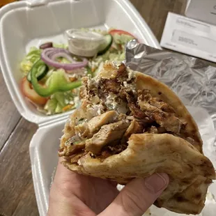 #3 Chicken Gyro with side salad It&apos;s incredible!