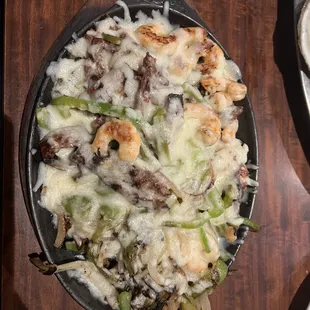 Fajitas fundida con queso