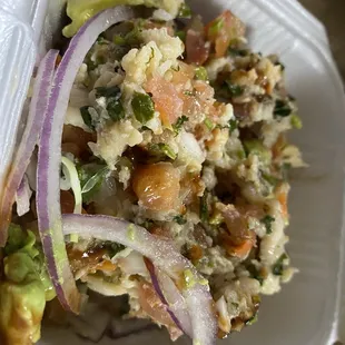 Tostada de ceviche pescado