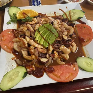 Plato de Camarón y Pulpo