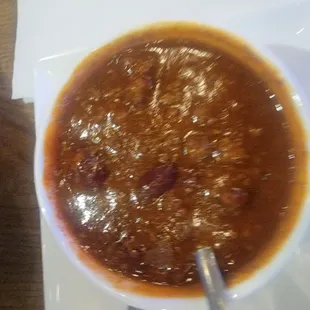 Chili was the star. Especially since it&apos;s cold .  Great flavor.