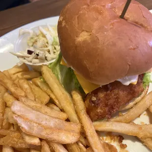 Walleye sandwich with American cheese