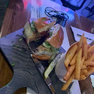 Cheeseburger and fries