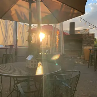 Pretty sunset dining corner