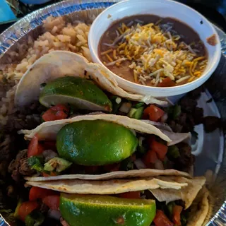 Carne Asada Taco Plate