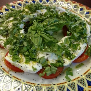 Caprese salad appetizer.