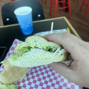 I ordered a turkey sandwich and got one piece of turkey. There was more lettuce than Turkey.