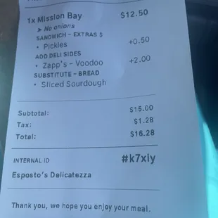 Order receipt