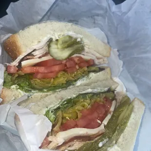 Mission Bay sandwich on sliced sourdough! No avocados