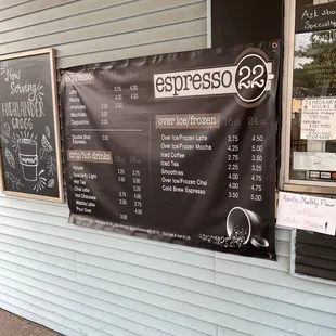 Drive thru menu