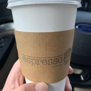 a hand holding a coffee cup
