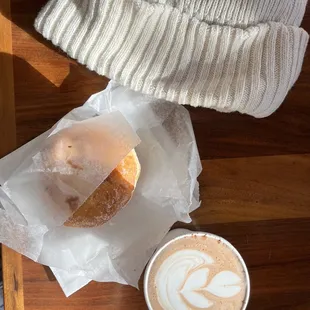 Hot chocolate and Nutella stuffed donut