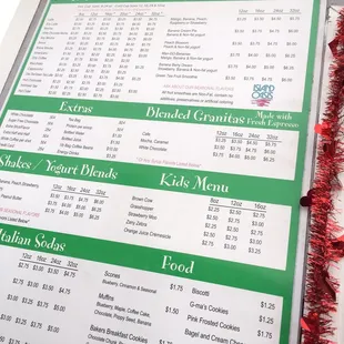 menu