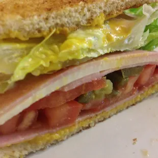 Grandma/pa style handcrafted ham sandwich at Espresso de Arte.