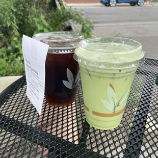 Matcha cooler &amp; cold brew