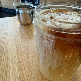 Iced coffee on a sunny day