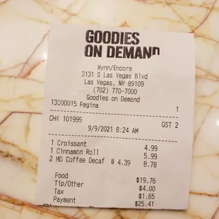 Goodies on Demand bill