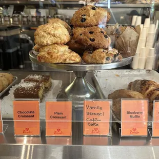 Lovely scones and muffins and croissants