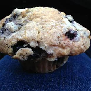 Blueberry muffin: Crispy, sugary muffin top with a soft muffin base. More importantly, tons of delicious, fresh blueberries!