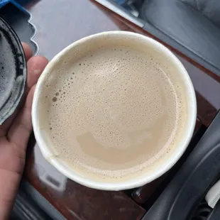 Latte with a rather strange, smell and taste