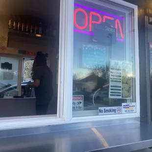 Food menu and window. Double sided!