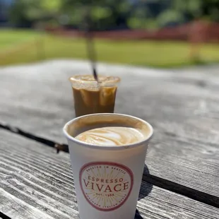 a cup of espresso on a table