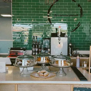 Coffee bar and pastry display