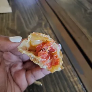 Inside of the pepperoni empanada