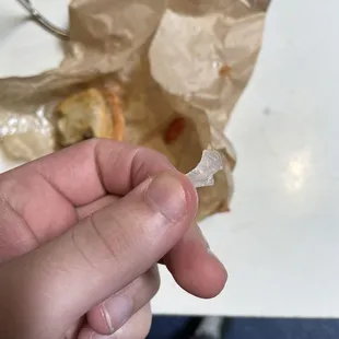 Hard plastic in food