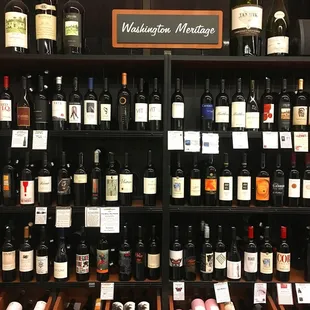 a variety of wines on display