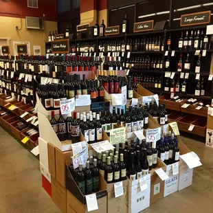 Large Washington local wine selection