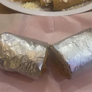 Asada Burrito and Flautas dinner