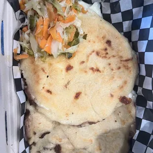 Cheese and black bean pupusa