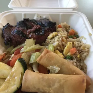 This was a brilliant! Egg rolls with charred chicken!