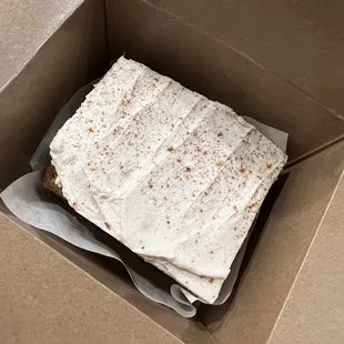 a piece of cake in a box