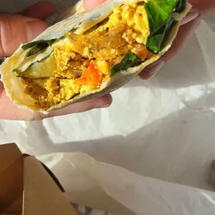Tofu scramble potatoe burrito 100%