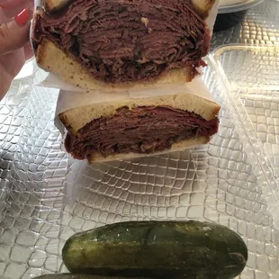 Hot pastrami sandwich