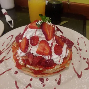 Strawberry shortcake pancakes. The best!!!