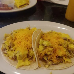 The best breakfast tacos around. I have no idea what makes them this good, but the flavor is amazing!