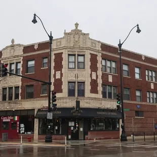 Corner storefront.
