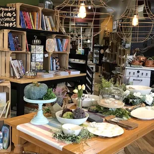 a table with a variety of items