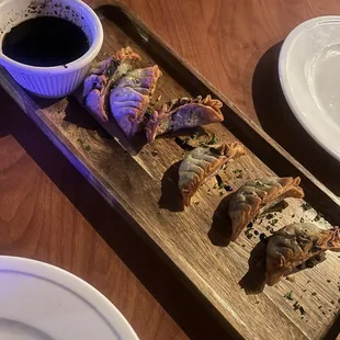Fried tofu spinach dumplings