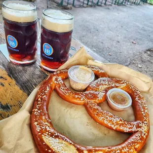 Beer and pretzel